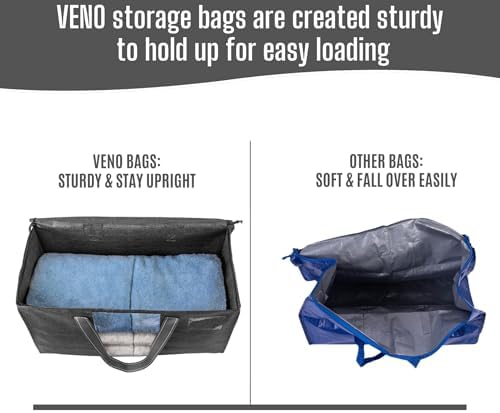 VENO Moving Bags, Wide Open Top, Clear Window, Gray, 4 Pack - Image 6