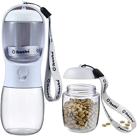 Cibaabo Dog Water Bottle Portable with Food Container & Filter for Travel by Cibaabo