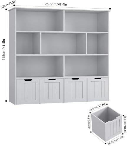 FINETONES Toy Storage Organizer with Movable Drawer Toy Organizer for Kids - Image 2
