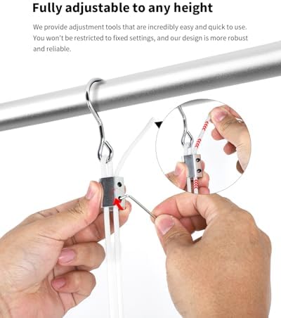 BaiNong Adjustable Closet Hanging Rod 36" Silver Closet Rod Extender - Image 6