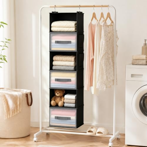 Hanging Closet Organizer, Black - Image 2