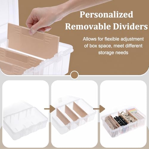 BTSKY Clear Plastic Dividing Storage Box with 4 Compartments Sewing Box - Image 4