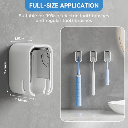 MOPMS Single Slot Toothbrush Holders Wall Mounted with Cover for Bathrooms - Image 5