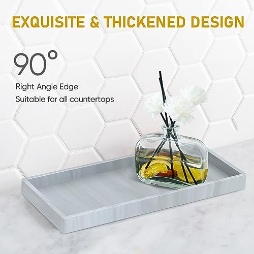 Silicone Bathroom Tray,Shatterproof Bathroom Vanity Tray,High-Grade Silicone Durable Rectangle Tray for Bathroom Trays for Counter Soap Dispenser Tray-Large 10.6 * 5.1 in - Image 3