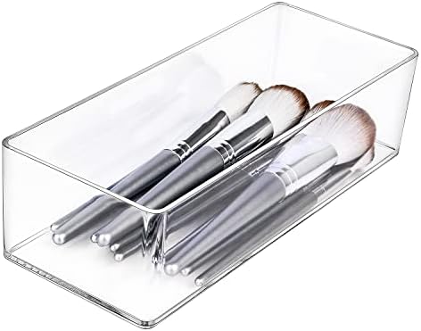 JessLab Acrylic Makeup Organizer, 1-Compartment Clear Bathroom Drawer Tray by JessLab