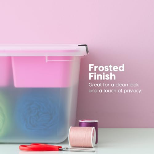 IRIS USA 18 Quart Craft Storage Organizer with Pink Removable Tray - Image 6