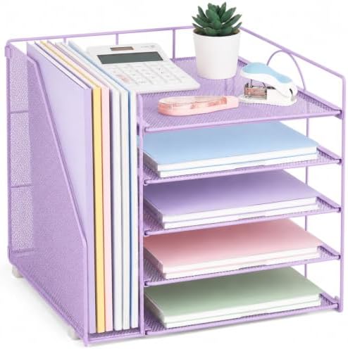 LEKETREE Desk Organizers and Accessories, 5-Tier Paper Letter Tray by Stylishworkspaceeffortlessorganization