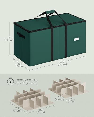 SONGMICS Christmas Ornament Storage Box, with 3 Inches 128 Slots - Image 7