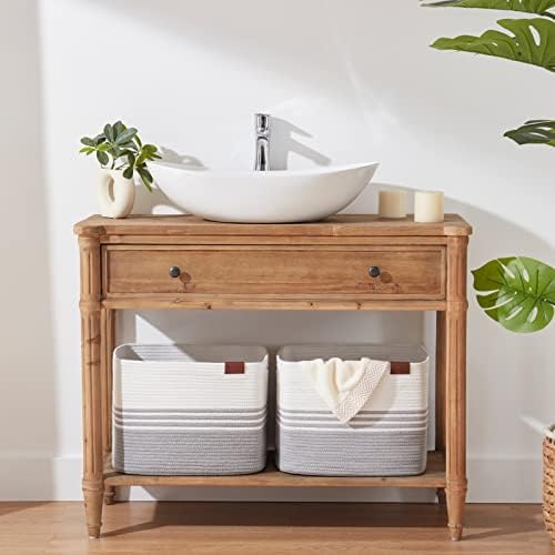 Storage Baskets, 42L*2 Pack Storage Baskets for Organizing, Laundry Basket for Closet, Cotton Rope Blanket Basket for Storage, Toy Storage Basket for Living Room, Laundry Room, Bedroom-Grey - Image 7