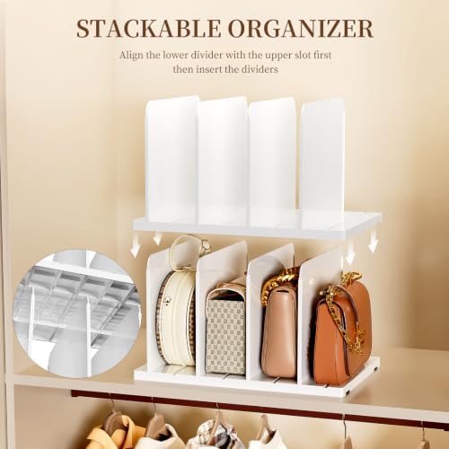 JOYZAN Purse Organizer for Closet Organizer Adjustable Shelf Dividers - Image 6