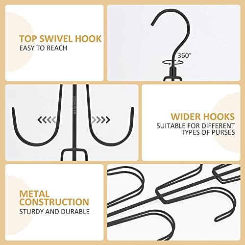 ZEDODIER 2 Pack Purse Hanger, Purse Organizer for Closet, Holds 16 Bags - Image 4