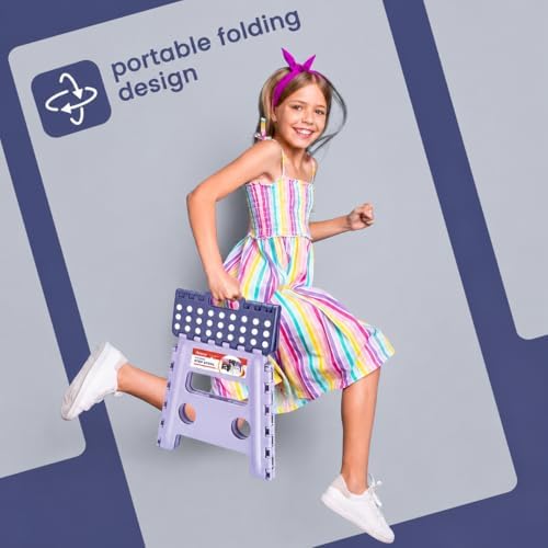 ACSTEP Foldable Step Stool for Adults 13 Inch, 300 lbs, Purple - Image 4
