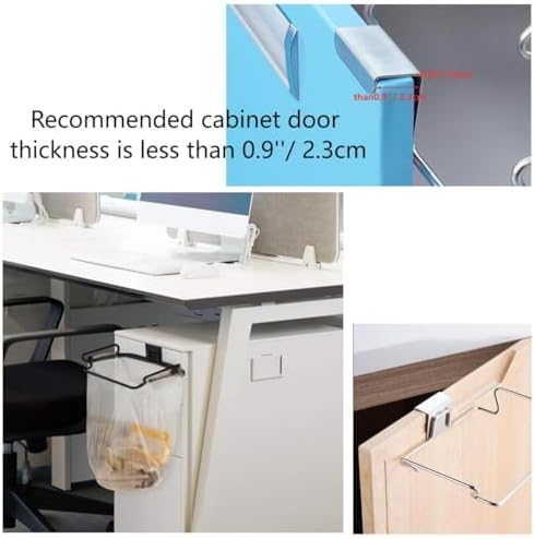 Metal Trash Bag Holder for Kitchen,Office,Dorm Room,Black, 9.3'' - Image 4