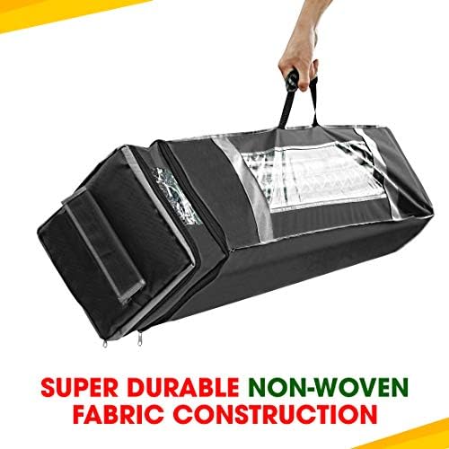 ProPik Holiday Wrapping Paper Storage Organizer Bag with Pocket and Handles Including Hanging Loop Heavy Duty Material with Clear Window 47 X 10 X 10 Inch Fits 40 Inch Long Rolls (Black, 1 Count) - Image 5