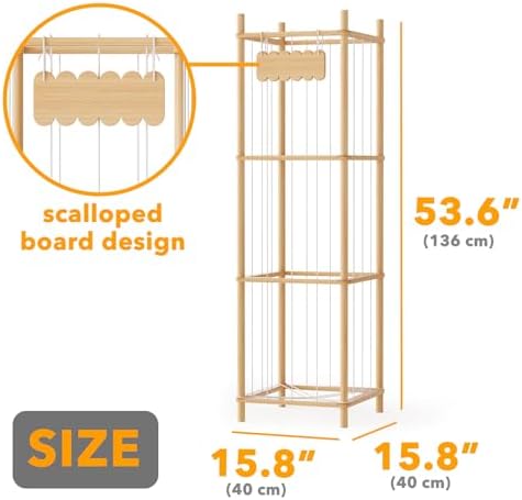 SpaceAid Stuffed Animal Storage Organizer, Wood Animals Zoo Toy Plushies Storage Holder, Large Capacity Plush Toy Cage for Playroom Organization, 15.8" Wide, Natural - Image 4