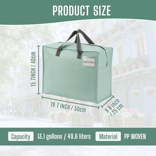 VENO Heavy Duty Moving Bags, Storage Bags, 13 Gallon, Light Green, 4 Pack - Image 3
