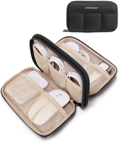 BAGSMART Electronics Organizer Travel Case for Cords Chargers Phones, Black by BAGSMART