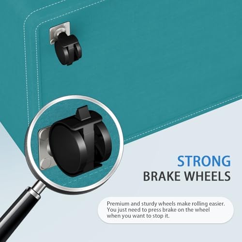 HomeHacks 90L Rolling Laundry Basket with 4 Wheels Collapsible Green - Image 5
