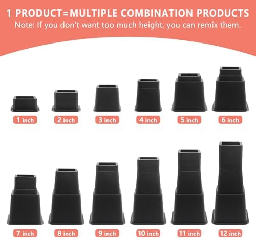 28 Pcs Bed Risers 12 inch Heavy Duty (Set of 4), Furniture Risers - Image 2
