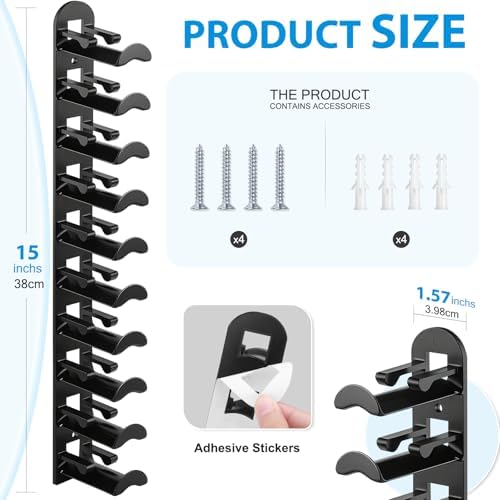 4 Pack Hat Organizer Hat Hook for Wall,Hold up to 40 Hats,Hat Holder with Strong Adhesive and Screws,Cap Holder Hat Hangers for Wall Closet Door and Bedroom(B-Black,4pcs) - Image 2
