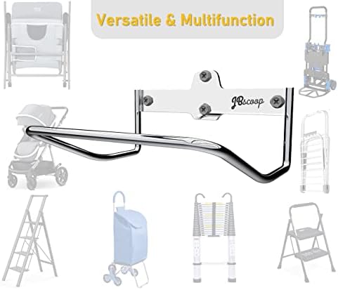 JBscoop Ladder Hanger for Garage Wall, Ladder Storage Strollers and Folding Chair, Heavy Duty Lader Holder Rust Proof SS304 - Image 5
