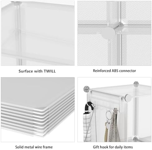 AWTATOS Closet Organizers, 12 Cube Storage Organizer, Transparent Twill - Image 7