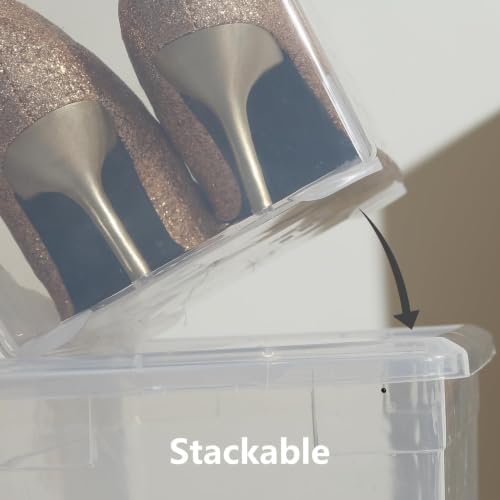 novelinks 10 Pack 6QT Plastic Storage Bins with Lids, Shoe Bins - Image 4