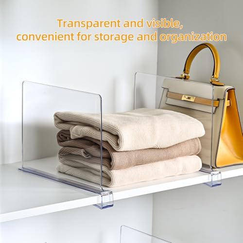 Shelf Dividers，Vertical Purse Organizer for Closet，Thickened and Sturdy Shelf Organizer for Sweater, Shirts, Handbags,8" Tall x 11" (6 Pcs) - Image 4