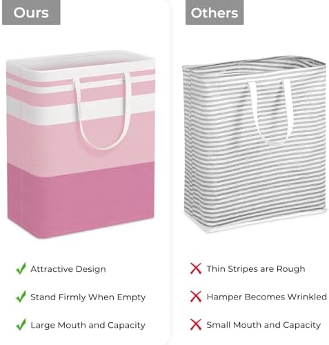 HomeHacks 2 Pack Laundry Baskets, Laundry Hampers Bags (Blue+Pink 125L) - Image 3