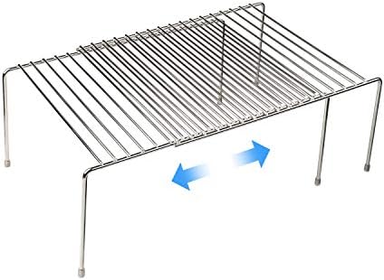 Tomorotec Expandable Kitchen Cabinet Organizer Stainless Steel Shelf Silver by Tomorotec