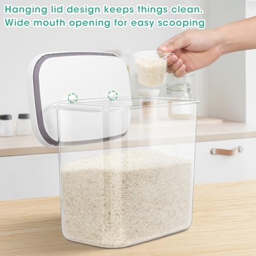Large Rice Storage Container 20 - 25 Lbs, Airtight Dry Food Flour Container - Image 3