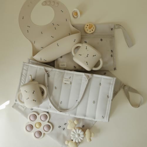mushie Baby Diaper Caddy | Newborn Essentials Organizer (Bees) - Image 3