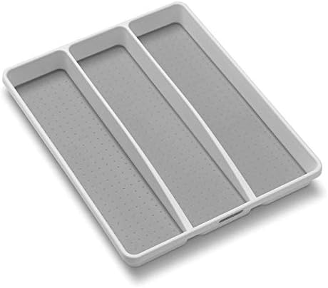 madesmart Classic Utensil Tray, White, 3 Compartment (Pack of 6) by madesmart%C2%AE