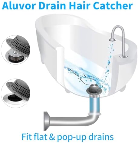 Aluvor Shower Drain Hair Catcher Bathtub Drain Cover Sink Drain Protector - Image 3