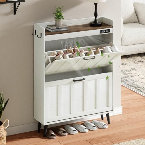 ChooChoo Shoe Storage Cabinet with 2 Flip Drawers for Entryway by ChooChoo