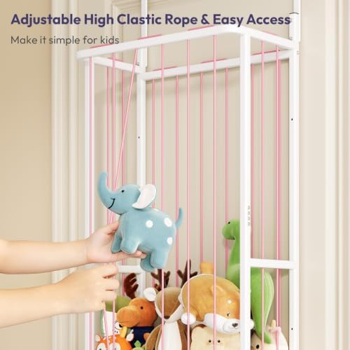 SWTYMIKI Hanging Stuffed Animal Storage - Over Door Toy Organizer, 3-Tier - Image 5