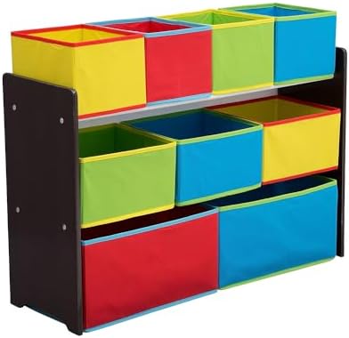 Delta Children Deluxe Multi-Bin Toy Organizer with Storage Bins, Dark Chocolate/Primary Colored Bins by DeltaChildren