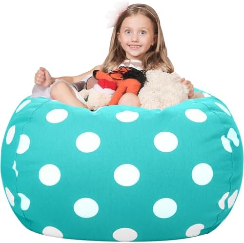 WEKAPO Stuffed Animal Storage Bean Bag Chair Cover for Kids by Wekapo