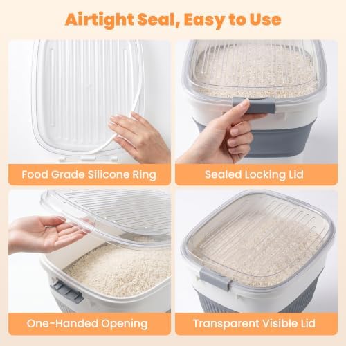 50 Lbs Rice Container, Collapsible Dog Food Storage Container - Image 4