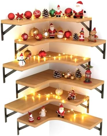 LEOPO Corner Floating Shelves Wall Mounted Set of 6, Corner Wall Shelves by FinestHomeDecor