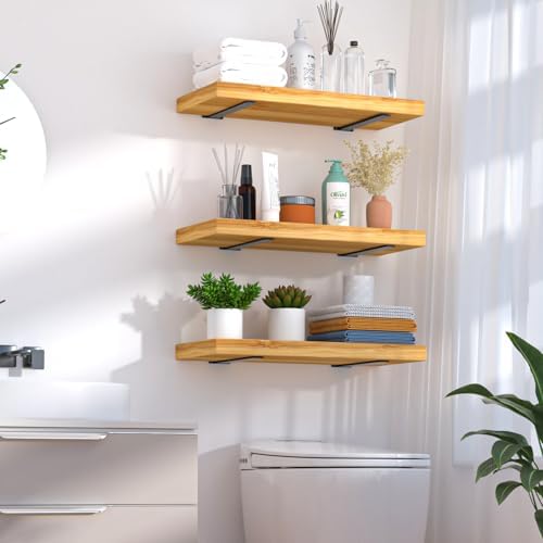 4 Pack - 14 inch Black Hidden L Shelf Bracket (1/5 Inch Thicked) Iron Floating Shelf Brackets Rustic Industrial Metal Brackets for Shelf Support - Image 5