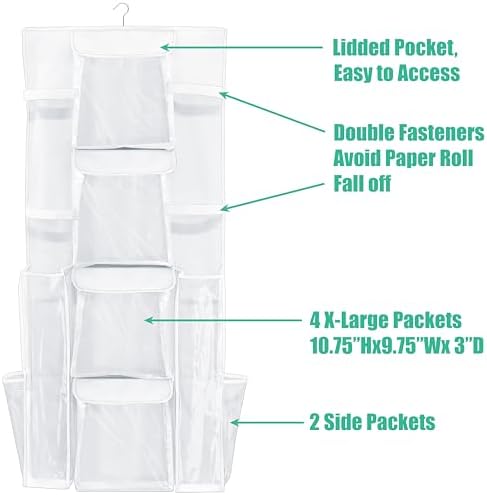 Simple Houseware Double-Sided Hanging Gift Wrap Organizer, White (Set of 1) - Image 7