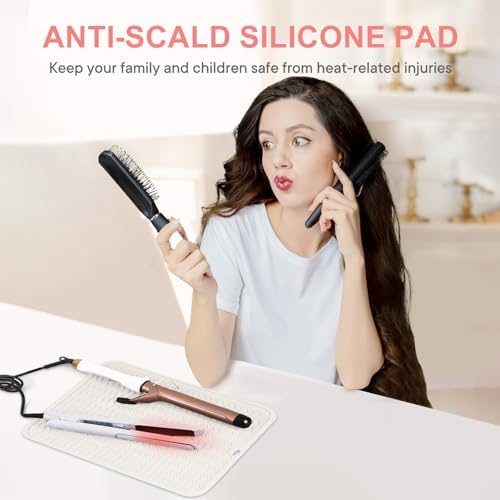 Suafrnut Oversize Silicone Heat Resistant Mat for Hair Tools(14.2" x 11") - Image 2