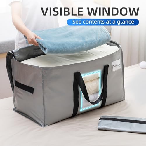 TAILI Moving Bags Silver Heavy Duty Extra Large 4 Pack, Clear Window - Image 2