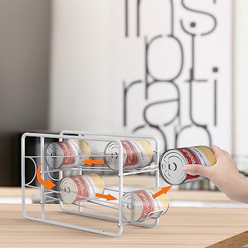MOOACE 4 Pack Can Organizer for Pantry, Stackable Soda Can Dispenser Rack - Image 3