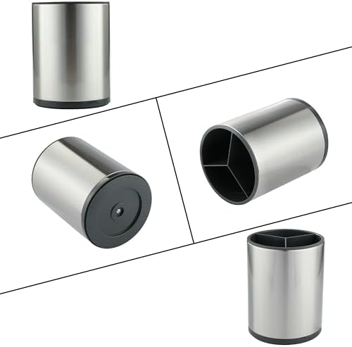 kitchen Utensil Holder Counter, DV Stainless Steel Rotating Cooking Spatula Utensils Holder Caddy (3 Compartment, 360°Rotating) - Image 5
