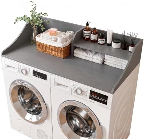 2-Tier 54" Width Washer Dryer Countertop for Laundry Room Organization - Image 2
