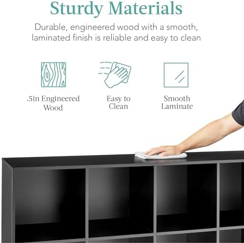 Best Choice Products 8-Cube Storage Organizer, 13.5in Shelf Opening, Bookcase, Display Shelf, Customizable w/ 2 Removable Back Panels – Black - Image 6