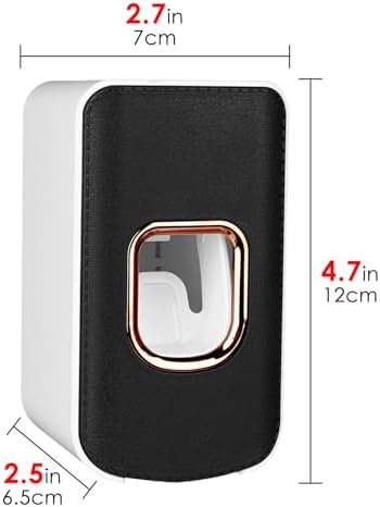 2 Slot Toothbrush Holder and Toothpaste Dispenser Wall Mounted, Automatic Toothpaste Squeezer, 2 in 1 Tooth Brush Toothpaste Organizer for Shower (Black 2Pack) - Image 2