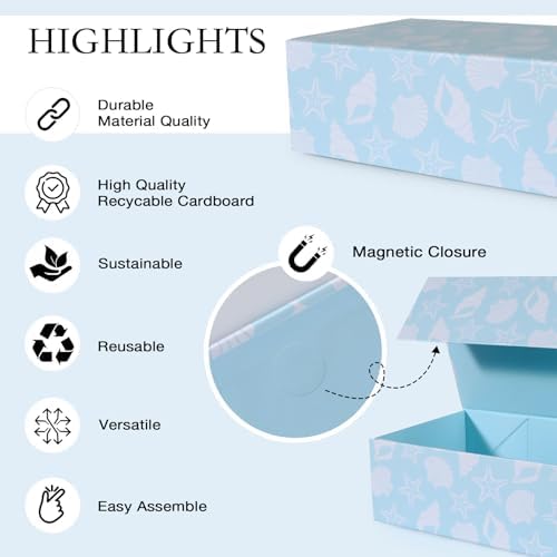 LFBOX Blue Ocean Theme Gift Box with Magnetic Lids 5 Pack - Image 4